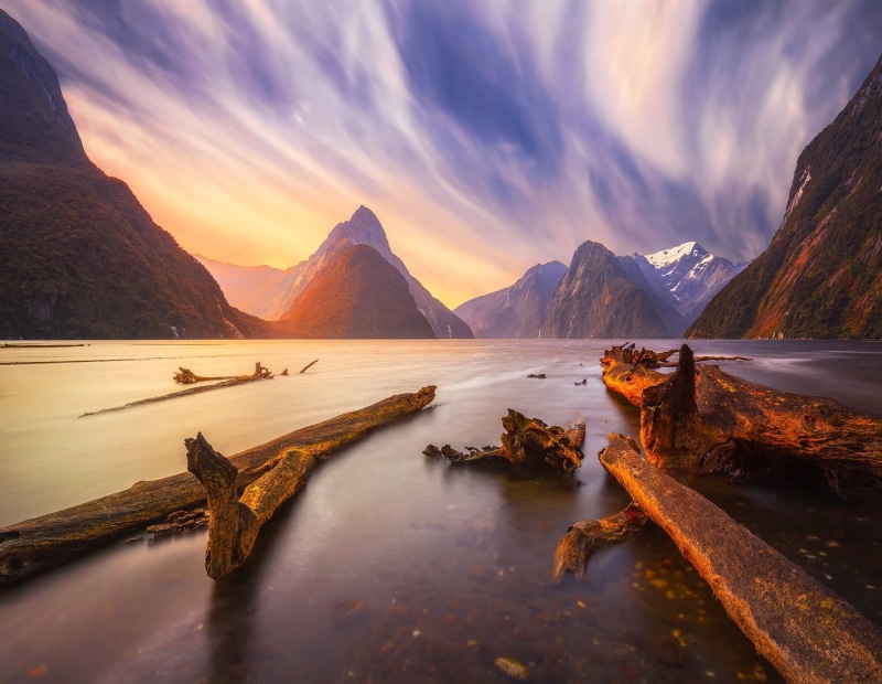 panoramic, water, idyllic, nature, mountains, sunset, scenics - nature, landscape, New Zealand, mountain, lake, cloud - sky, no people, table, chairs, 720P