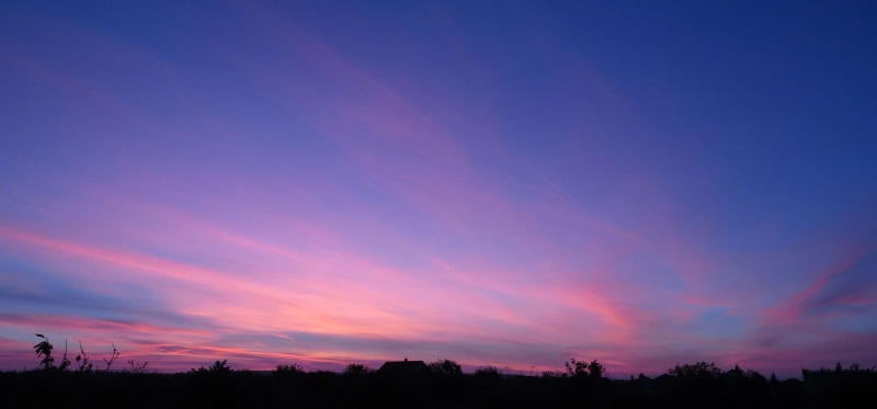 cloud - sky, dawn, multi colored, dark, nature, pink color, tree, no people, scenics - nature, beauty in nature, idyllic, outdoors, plant, landscape, environment