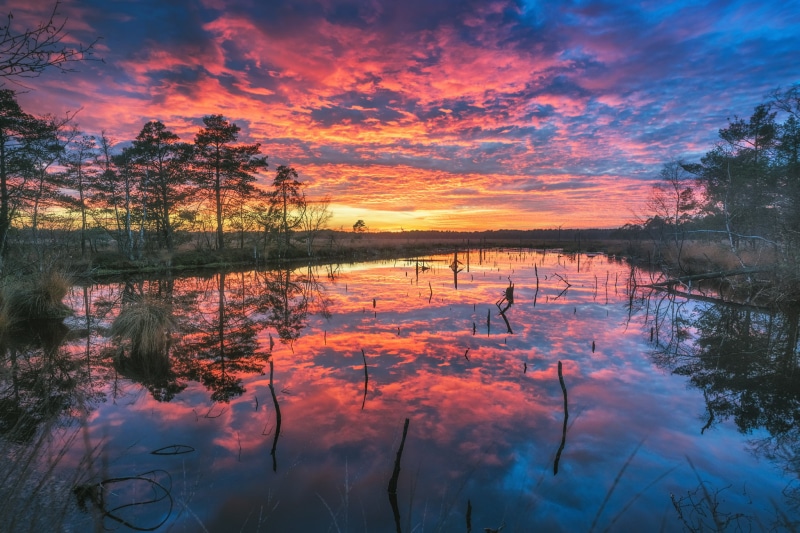 1080P, clouds, sunlight, lake, landscape, reflection, nature, sunrise, sky, water, dawn