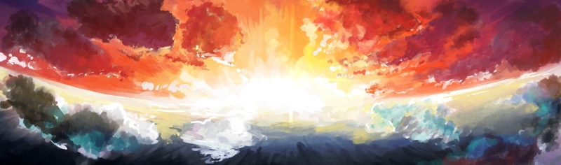 Dual Monitors, Multiple Display, sky, digital art, artwork, 5K, sunset