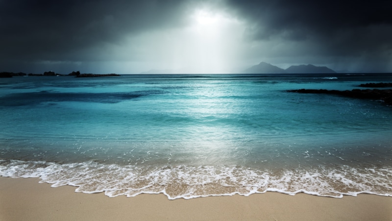 4K, sand, rain, wave, cloudy, sea, calm, horizon, ocean, sky, shore, rainy day, water, cloud, beach, wind wave, rainy, body of water