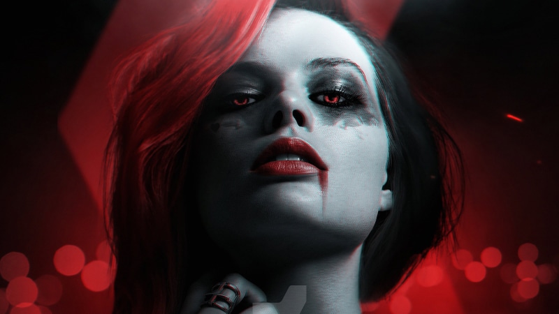 Australian, Red Hair, Red Eyes, Actresses, Harley Quinn, Actress, Lipstick, Harleen Quinzel, 2K, Margot Robbie