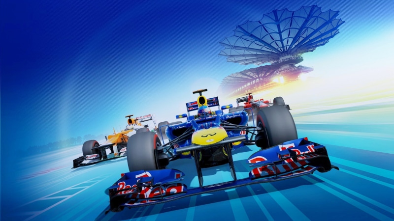 no people, blurred motion, Formula 1, transportation, motion, 1080P, sky, Red Bull Racing, sunlight, mode of transportation, digital composite, travel