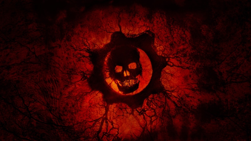 Gears of War, war, HD, Red skull, 8K, gears, 4K, logo, 8K, Crimson Omen