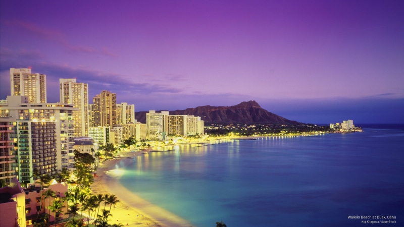 Beaches, dusk, oahu, 2K, waikiki, beach