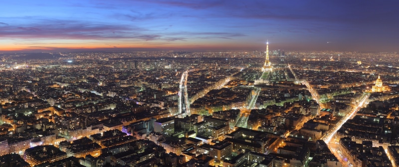Cityscape, dusk, 4K, Paris, ultrawide