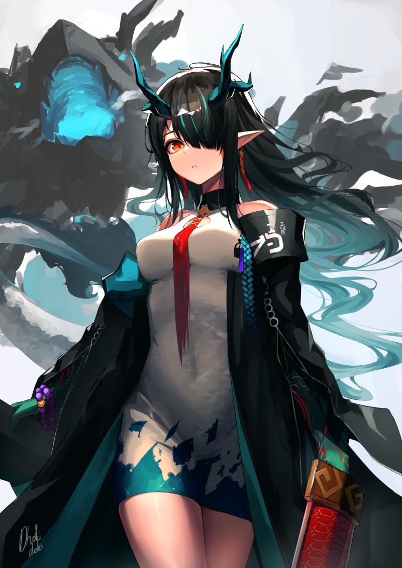 dhokidoki, anime, anime girls, 5K, Dusk (Arknights), Arknights