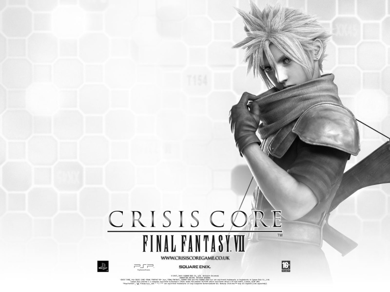 Crisis Core: Final Fantasy VII, Cloud Strife, cloud, 720P, Final Fantasy, final, Black and White, fantasy, strife