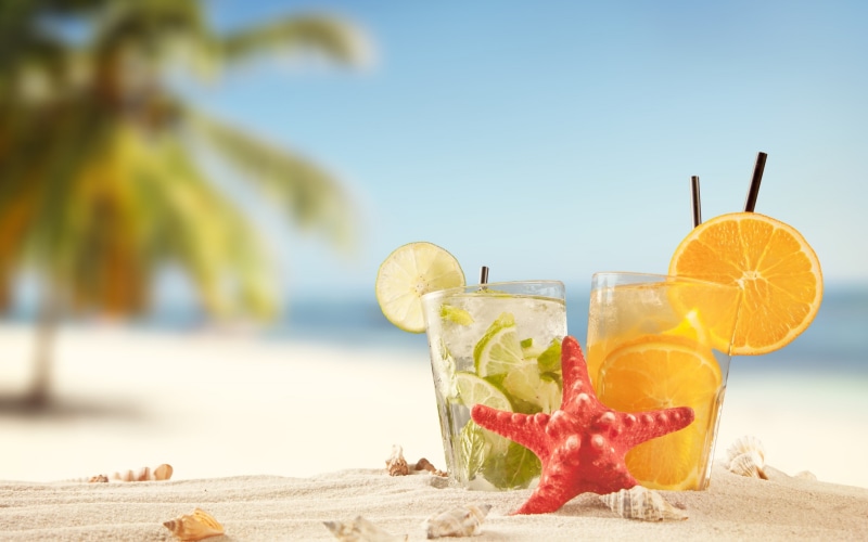 lime, drink, summer, Sea, 2K, orange, vacation, sand, cocktails, tropical, beach, sun, shells