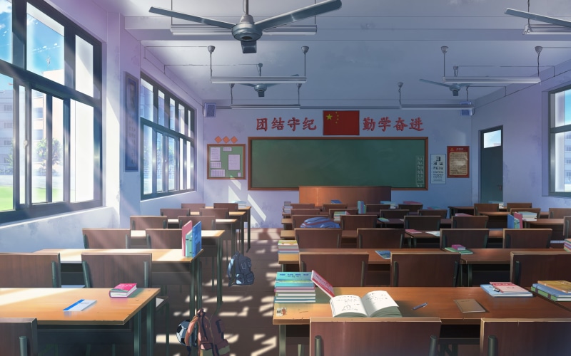 room, school, anime, 2K, interior