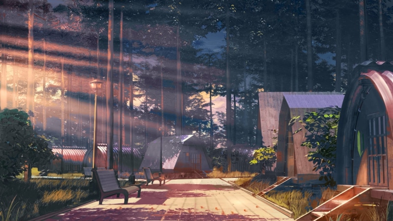 reflection, direction, the way forward, ArseniXC, building exterior, sunlight, night, illuminated, no people, surrounded, city, bench, forest, plant, window
