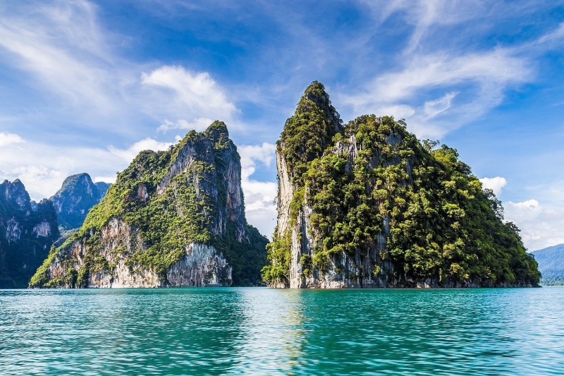 turquoise, idyllic, 720P, tropical, cliff, view into land, island, sea, sky, no people, non-urban scene, formation, landscape, outdoors, scenics - nature