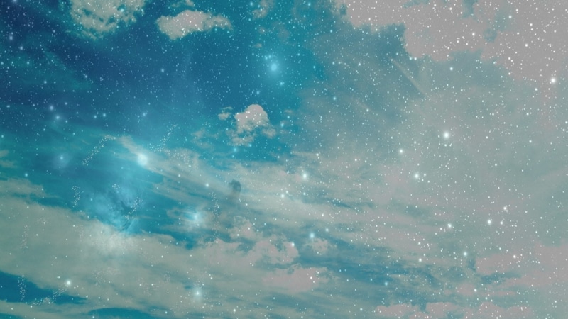 cielo, estrellas, azul, 2K, nubes, naturaleza