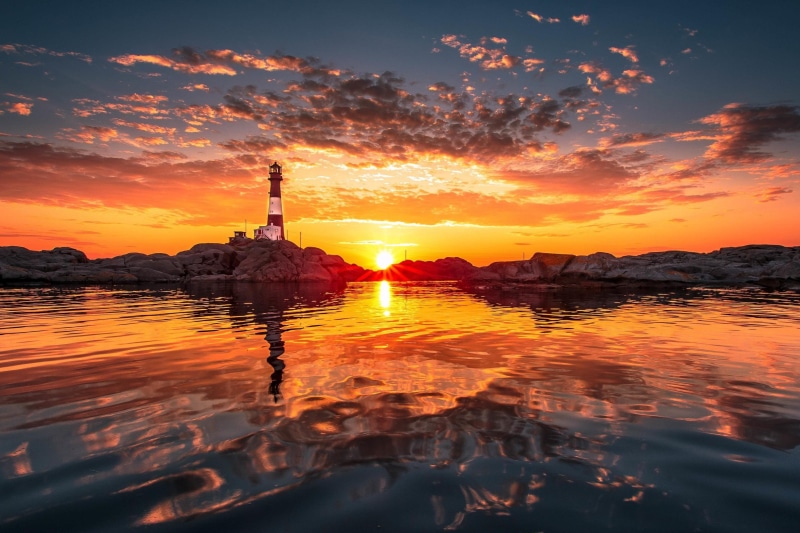 amanecer, naturaleza, nubes, faro, 2K, mar