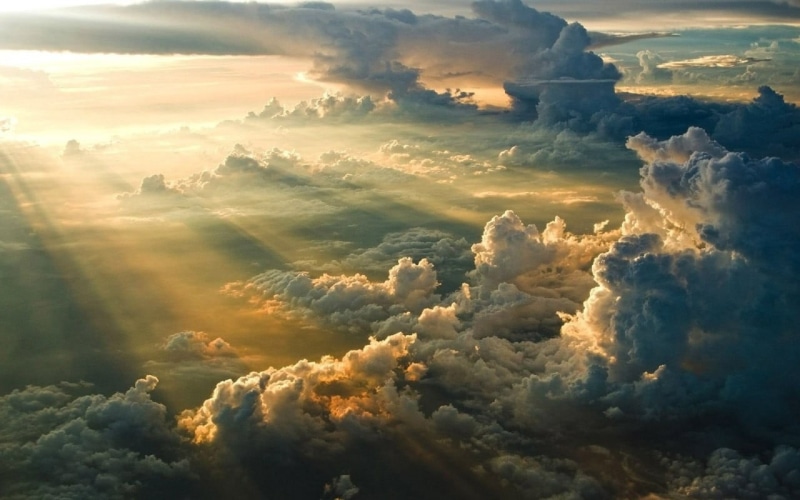 720P, blue, clouds, cloudy, daytime, environment, aerial view, cloud - sky, idyllic, skyscape, sunlight, tranquil scene, scenics - nature, sun rays, fluffy