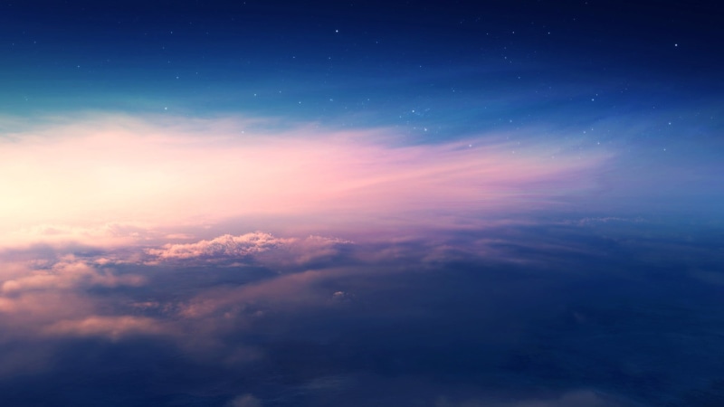 summer, scenics - nature, cloudscape, clouds, star - Space, astronomy, dusk, space, sunlight, blue, stratosphere, day, tranquil scene, aerial View, planet - Space
