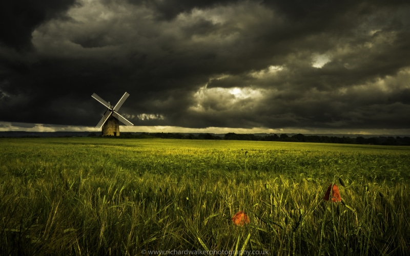 clouds, stormy, landscape, Poppies, field, sky, near, grass, nature, gray, cloud - Sky, farm, agriculture, Windmill, brown, black, landscape photography