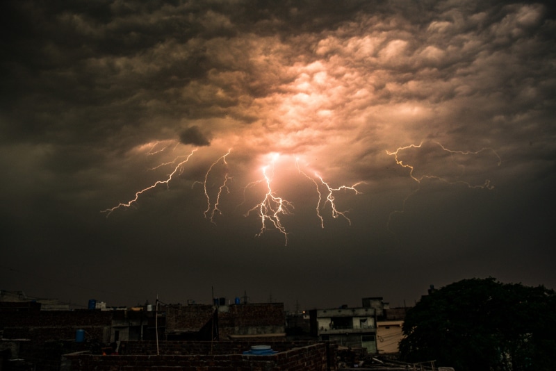 bolt, storm, spark, architecture, bright, rain, Weather, built structure, building exterior, ominous, night, power in nature, city, clouds, electricity