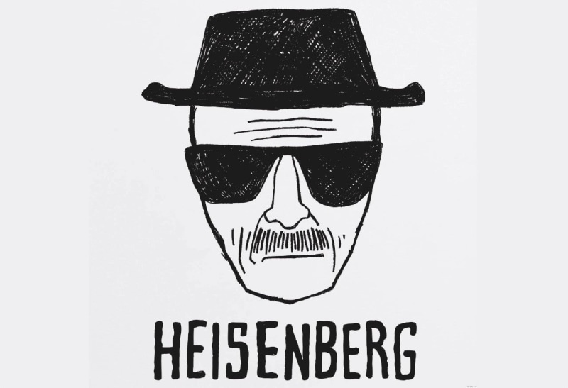 digital composite, logo, text, close-up, clothing, Breaking Bad, indoors, western script, human face, glasses, one person, studio shot, fashion, wall - building feature