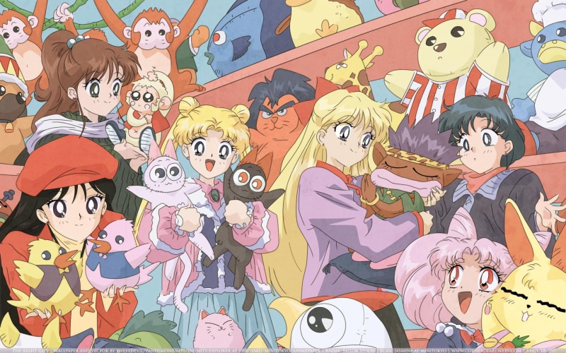 1080P, cat, teenager, adult, smiling, animal wildlife, representation, multi colored, group of people, people, celebration, Sailor Moon, child, archival