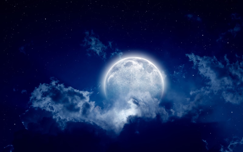 Night, Moonlight, 2K, Sky, Moon, Cloudy