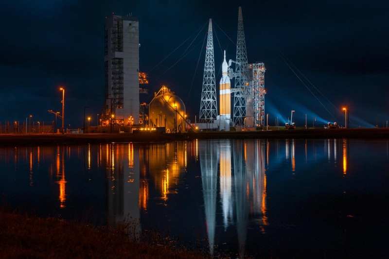 rocket, pollution, built structure, transportation, waterfront, 4K, factory, environmental issues, concrete, illuminated, building exterior, lake, no people