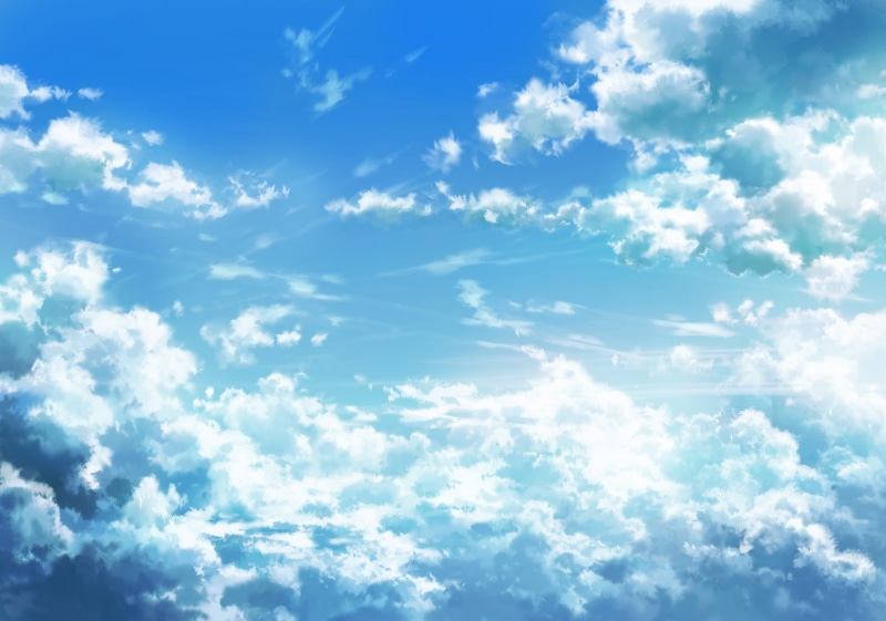 backgrounds, sky, blue, wispy, beyond the clouds, non-urban scene, tranquility, tranquil scene, 720P, no people, Anime, outdoors, environment, scenics - nature