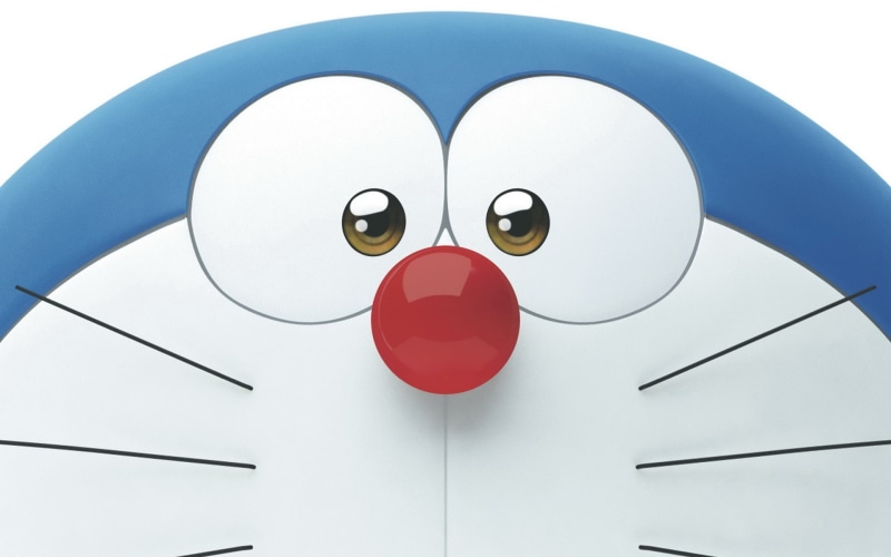 doraemon, emotion, business, red, close-up, no people, movie, connection, geometric shape, anthropomorphic, indoors, stand, communication, circle, directly below