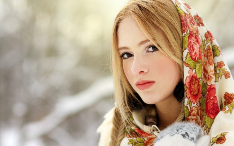 with, hot babes and girls, beautiful, girl, floral, scarf, 1080P