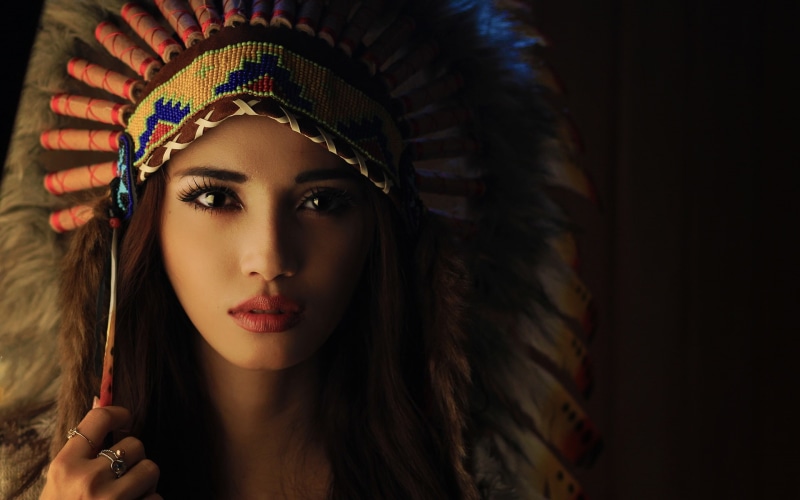 Girl, 1080P, Headdress, Brunette, Makeup, Indian, Beautiful