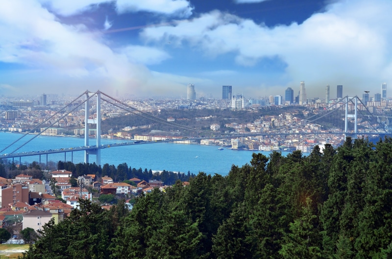 urban Scene, nature, built Structure, Istanbul, day, building, photos, night, River, city, bosphorus Bridge, tree, clouds, outdoors, public domain, bridge - Man Made Structure
