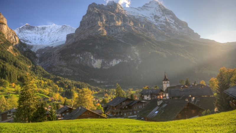 bern, interlaken, switzerland, daytime, mountain, europe, 4K, village, idyllic village, alps, bernese alps, countryside, mountain village, grindelwald