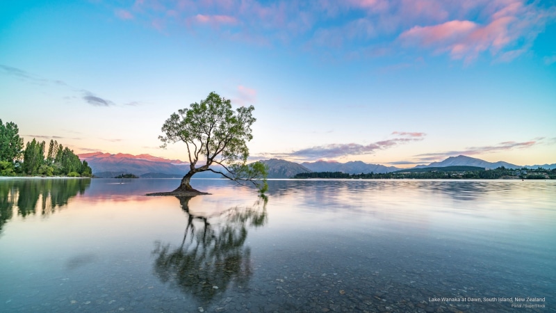 dawn, 2K, south, wanaka, Oceania, zealand, new, island, lake