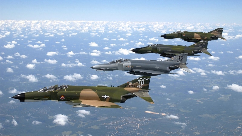 1080P, ii, vehicles, hd, f-4 phantom ii, Military, aircraft, f, Phantom, art