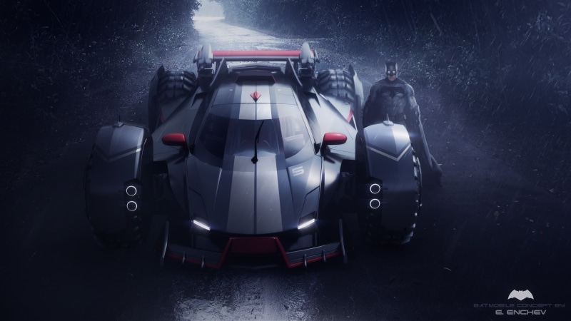 DC Comics, nature, black background, no people, standing, night, transportation, Batman, sign, 1080P, car, silver colored, land vehicle, Batman v Superman: Dawn of Justice