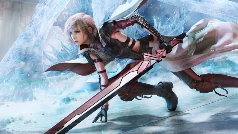 men, young adult, 1080P, lifestyles, females, Final Fantasy XIII, adult, character, sword, water, video games, holding, leisure activity, ice