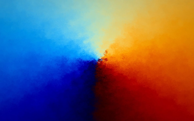 blur, blue, color, orange, 3d and abstract, 1080P, mix