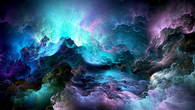 rock formation, motion, blue, violet, nebula, backgrounds, cyan, multicolored, water, power in nature, geology, colorful, space, physical geography, clouds