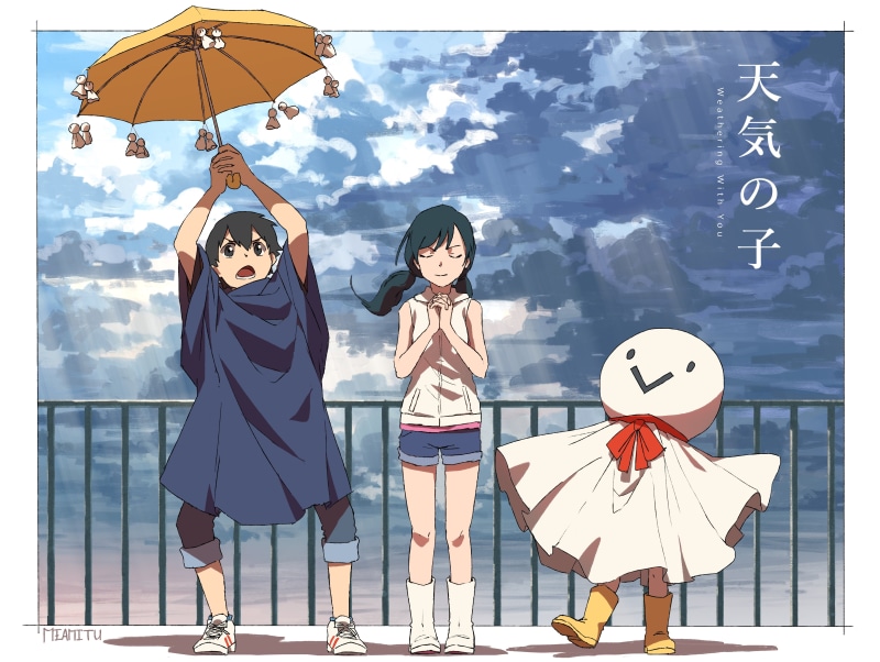 4K, Hodaka Morishima, Weathering With You, Anime, Nagi Amano, Hina Amano