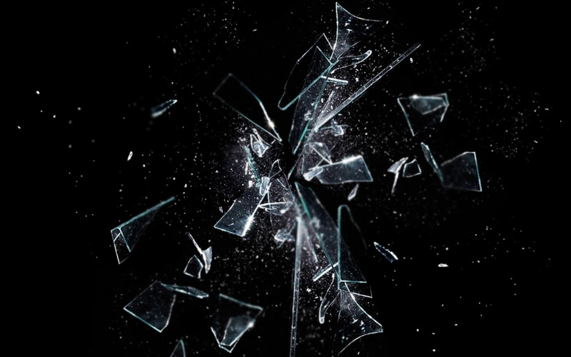 art and craft, glass, black, studio shot, transparent, mirror, destruction, still life, breaking, nature, shatter, damaged, ruined, large group of objects