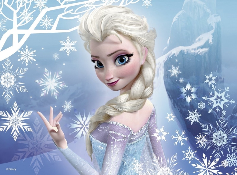 720P, snowflakes, poster, elsa, disney, Frozen (2013), girl, iarna, blue, fantasy, princess, white, frozen, winter, snow queen