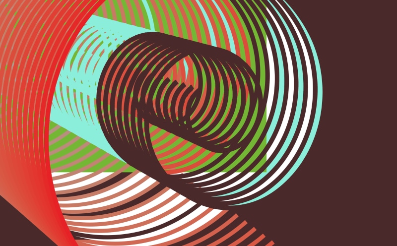 red, still life, circle, backgrounds, studio shot, colored, striped, decoration, close-up, black background, 4K, pattern, creativity, illusion