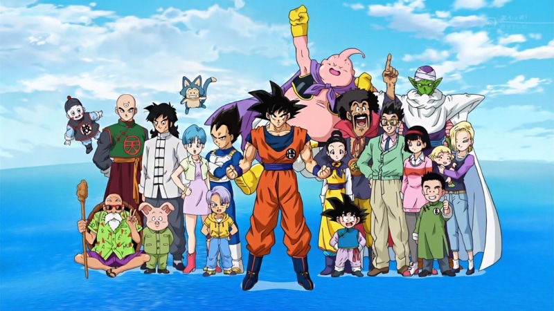 cheerful, Chiaotzu (Dragon Ball), Videl (Dragon Ball), Tien Shinhan (Dragon Ball), Yamcha (Dragon Ball), Dragon Ball, Android 18 (Dragon Ball), females