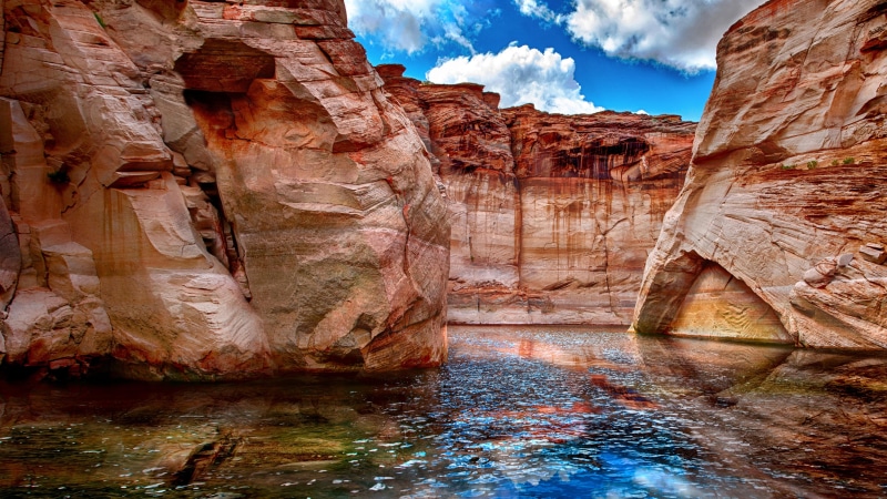 river, in between, sandstone, rock - Object, Shchukin, Sigma, nature, canyon, water, 5K, bodies of water, bodies, cliff, rocks, Antelope Canyon, photo