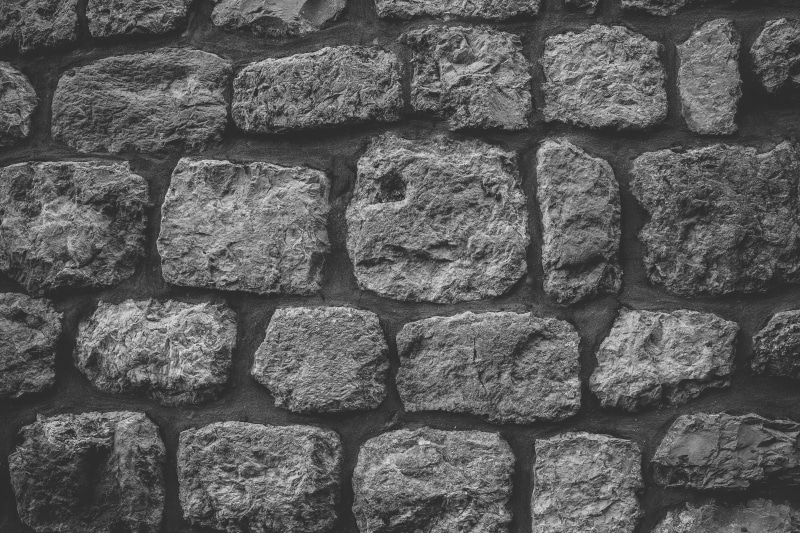 Black and white, outdoors, close-up, no people, image, solid, wall, brick, stone Material, material, textures, wall - Building Feature, textured, pattern
