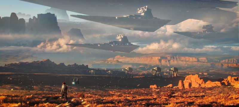 AT-AT Walker, Spaceship, Landscape, 1080P, Star Wars, Star Destroyer