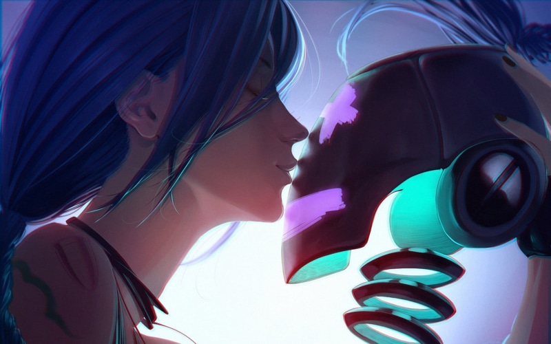 female, day, League of Legends, technology, one Person, headshot, people, low angle view, human Face, illustration, Jinx (League of Legends), girls, close-up