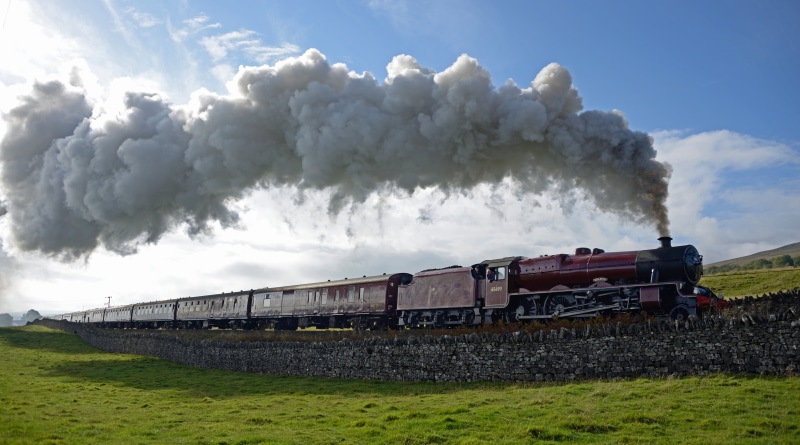 Passing, 5K, steam Train, Hadrian, Settle Carlisle Railway, smoke, smoke - Physical Structure, Ingman, moving, Galatea, transportation, daytime, Crossing