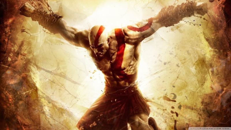 real people, video games, one Person, arts culture and entertainment, God of War, hairstyle, males, celebration, indoors, leisure activity, motion, war