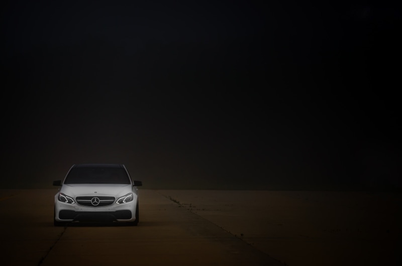 Mercedes-Benz, benz, transportation, dark, travel, Mercedes-Benz E-Class, indoors, amg, 1080P, copy space, still life, connection, stationary, mode of transportation